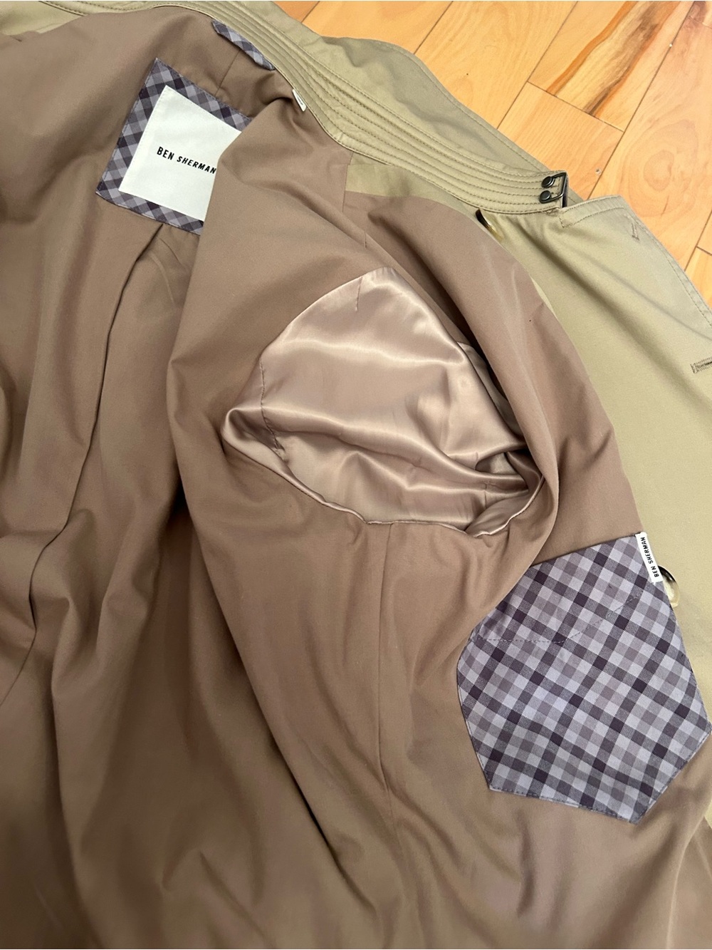 Ben Sherman Tan Double-Breasted Trench Coat - Picture 12 of 12